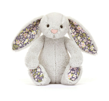 Srebrny Królik Kwiatowe Uszy i Stópki - Bloom 18 cm - Maskotka Przytulanka - JellyCat