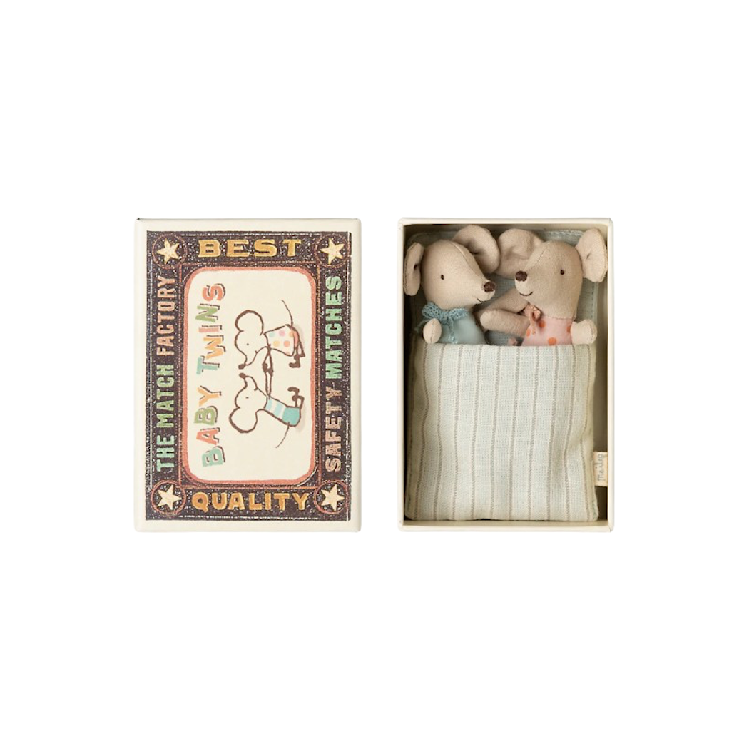 PROMOCJA Małe Myszki Bliźnięta w Pudełku po Zapałkach - Baby Mice Twins - Maileg