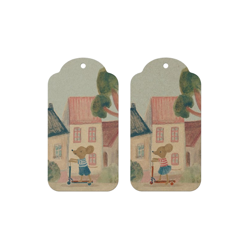 WYPRZEDAŻ Etykiety Prezentowe Myszka 12 szt - Gift Tags Mouse - Maileg