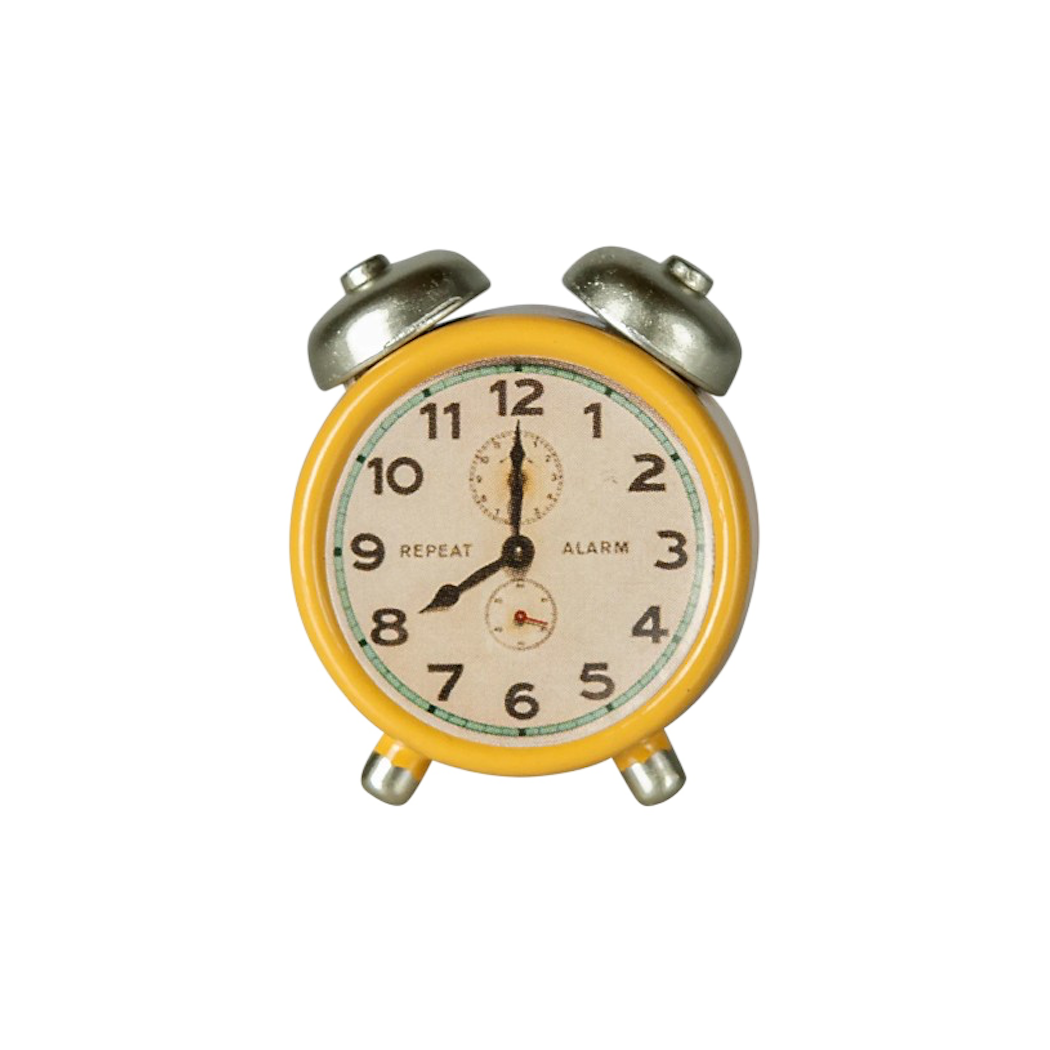 Żółty Budzik dla Myszki - Zegar Akcesoria dla Myszek - Maileg