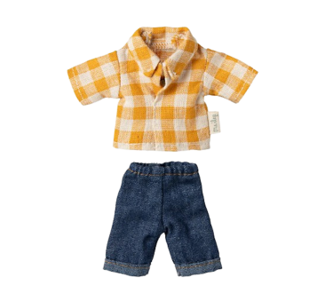 Myszka Tata w Żółtej Kraciastej Koszuli - Dad Mouse - Maileg