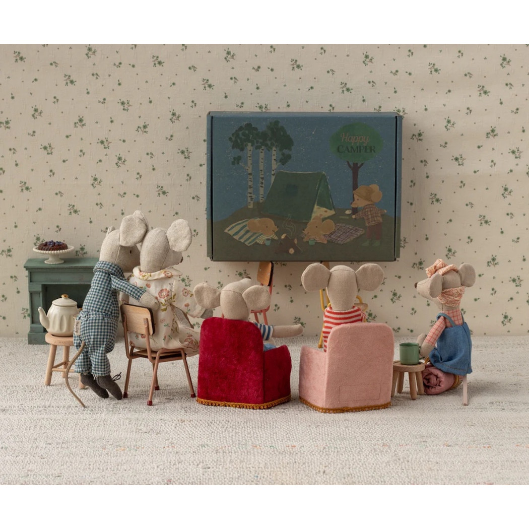 Czerwony Welurowy Fotel - Akcesoria Dla Myszek - Maileg