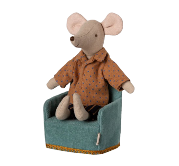 Miętowy Welurowy Fotel - Akcesoria Dla Myszek - Maileg