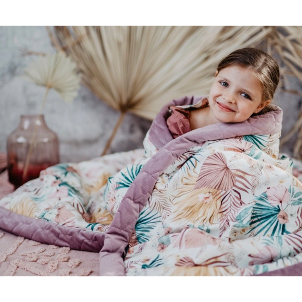 Ciepły Koc Velvet - Boho Palms Light - 110x140 - La Millou