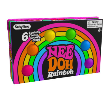 Sześć Małych Kulek w Kolorach Tęczy - 6 Rainboh - Zabawka Sensoryczna - Gniotek Antystresowy Fidget - NeeDoh