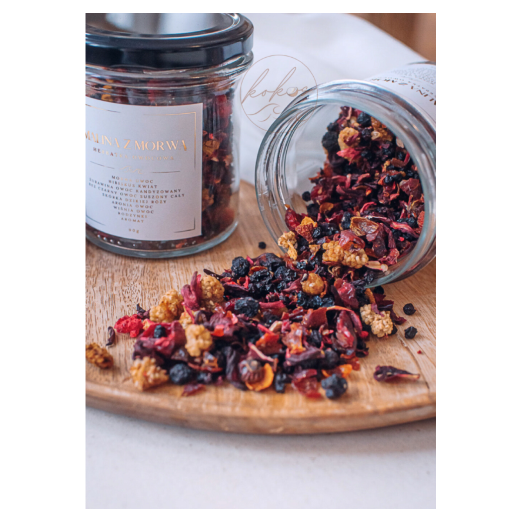 Malina z Morwą - Herbata Owocowa 90g - Kokos