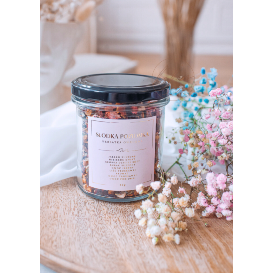 Słodka Poziomka - Owocowa Herbata w Słoiku - Herbatka 80g