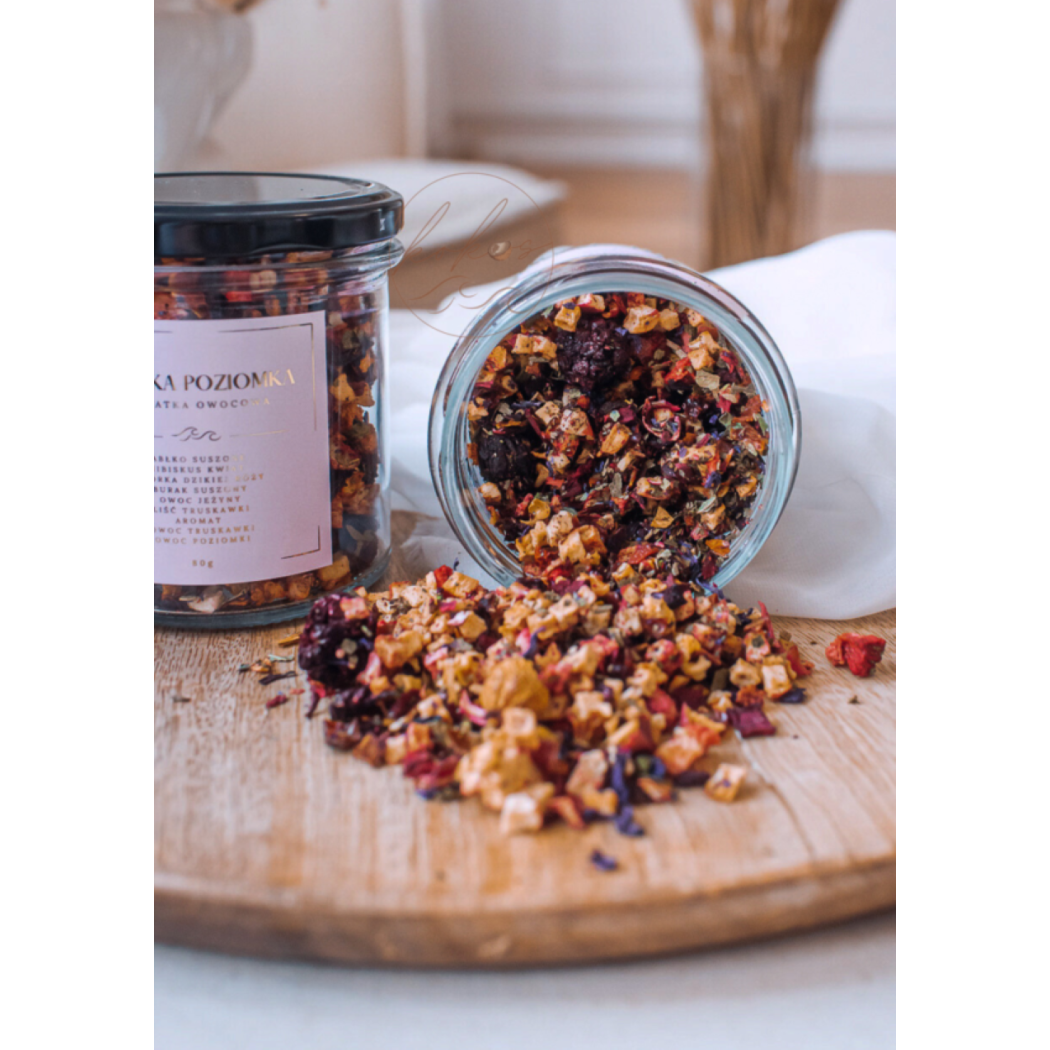 Słodka Poziomka - Owocowa Herbata w Słoiku - Herbatka 80g