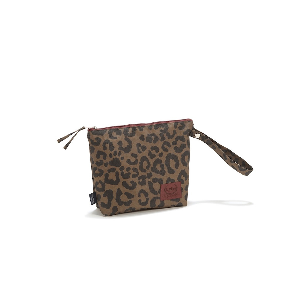 Kosmetyczka Wodoodporna rozmiar S - Leopard Choco by Magdalena Lamparska - La Millou
