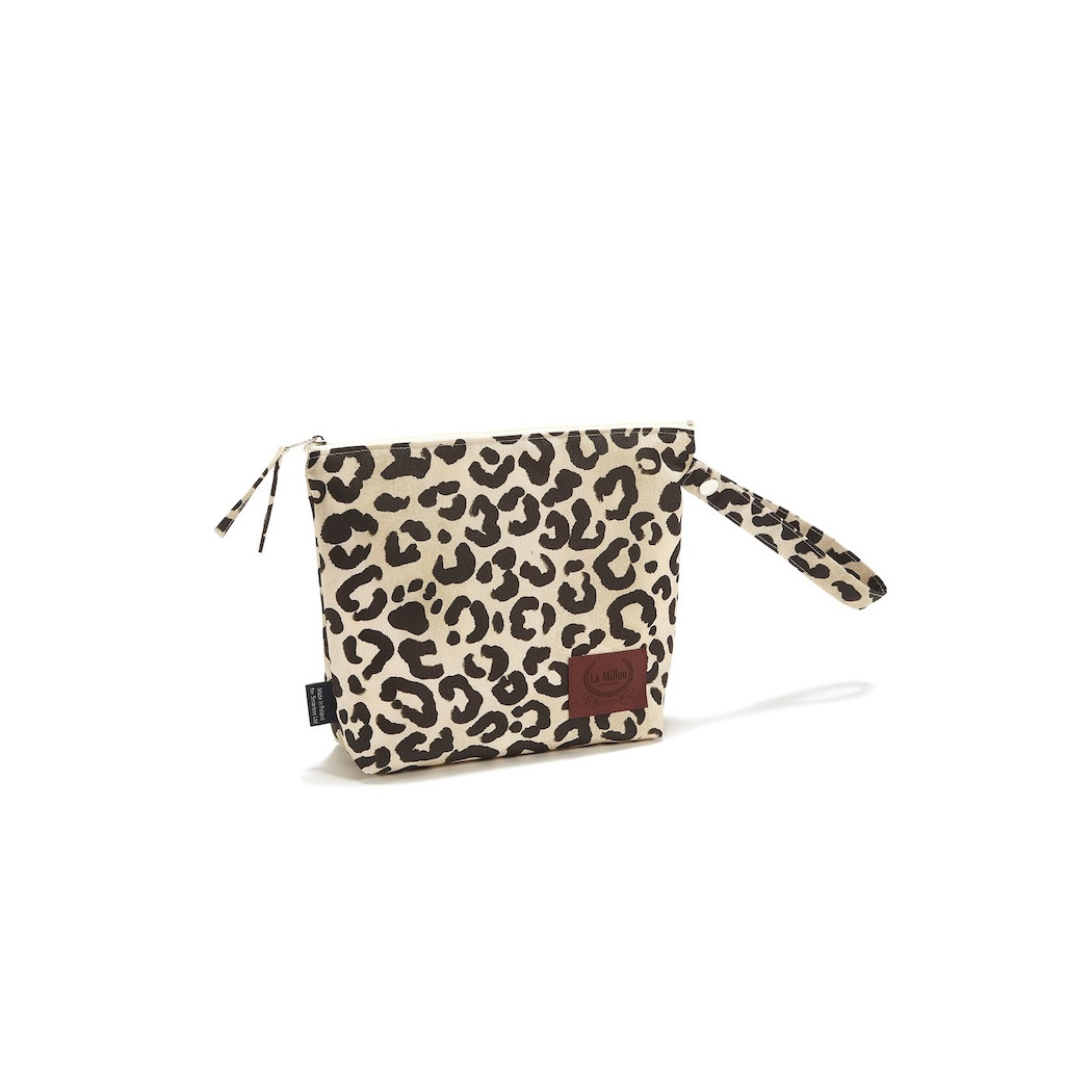 Kosmetyczka Wodoodporna rozmiar S - Leopard Cream by Magdalena Lamparska - La Millou