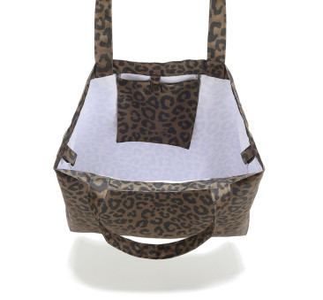 Torba Shopper Bag z Kieszonką - Leopard Choco by Magdalena Lamparska - La Millou