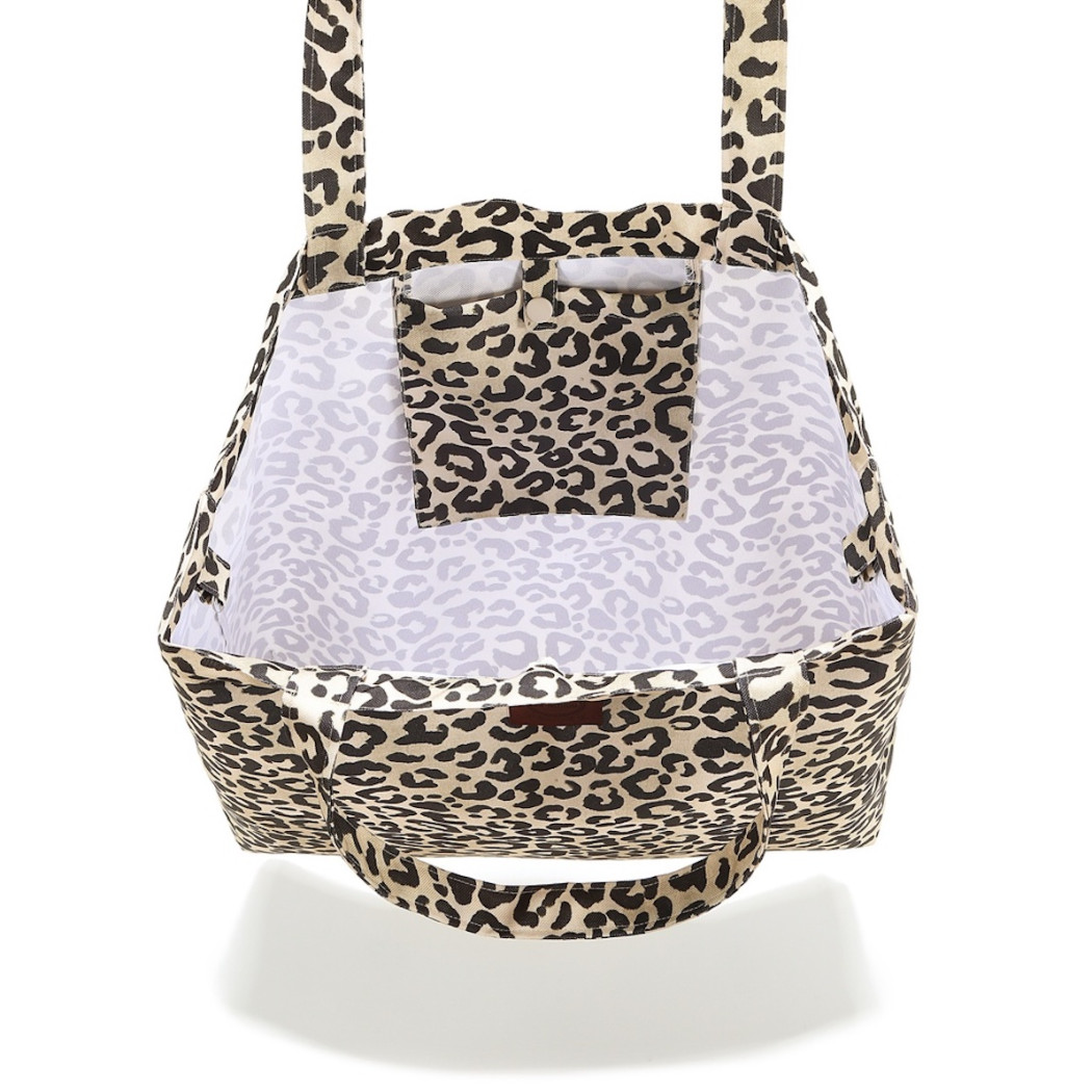 Torba Shopper Bag z Kieszonką - Leopard Cream by Magdalena Lamparska - La Millou