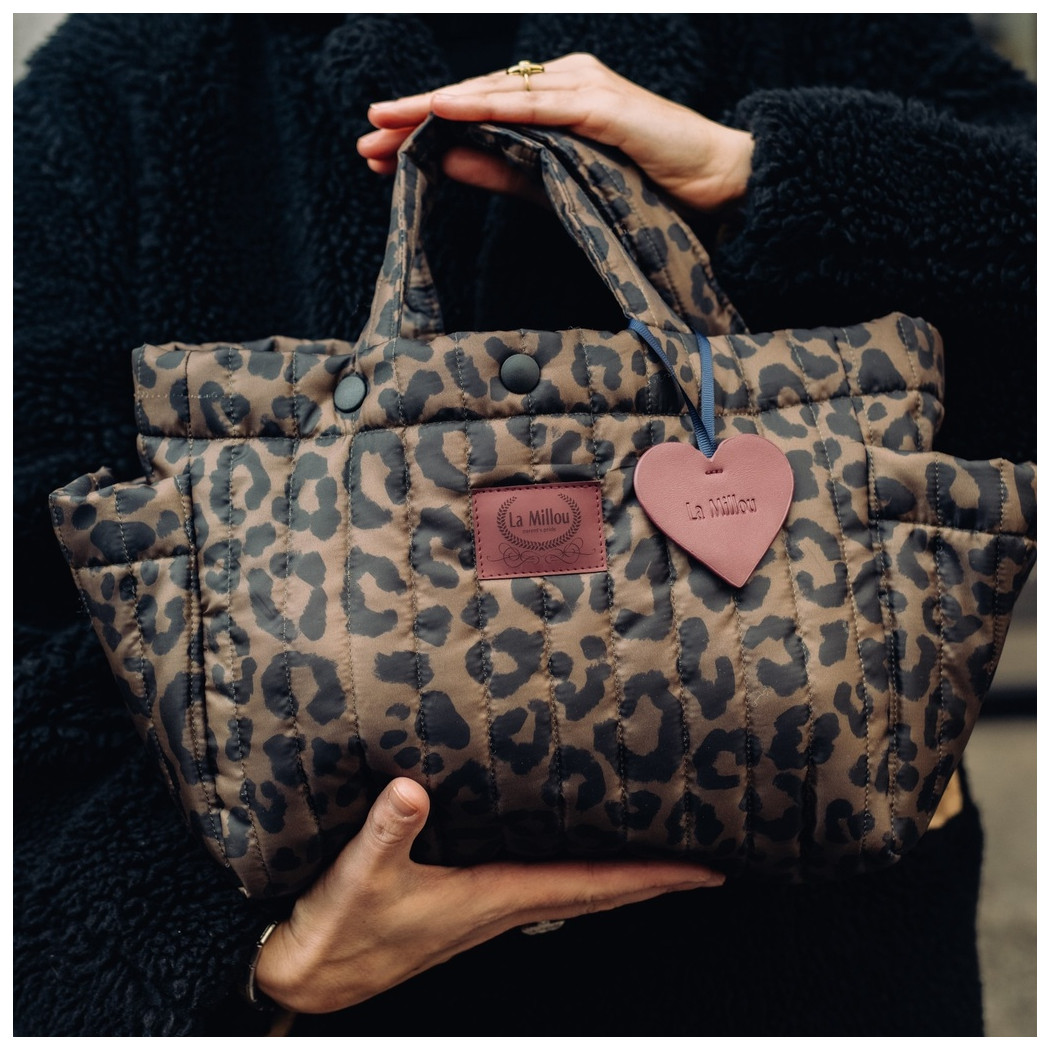 Pikowany Organizer do Wózka - Leopard Choco by Magdalena Lamparska - La Millou