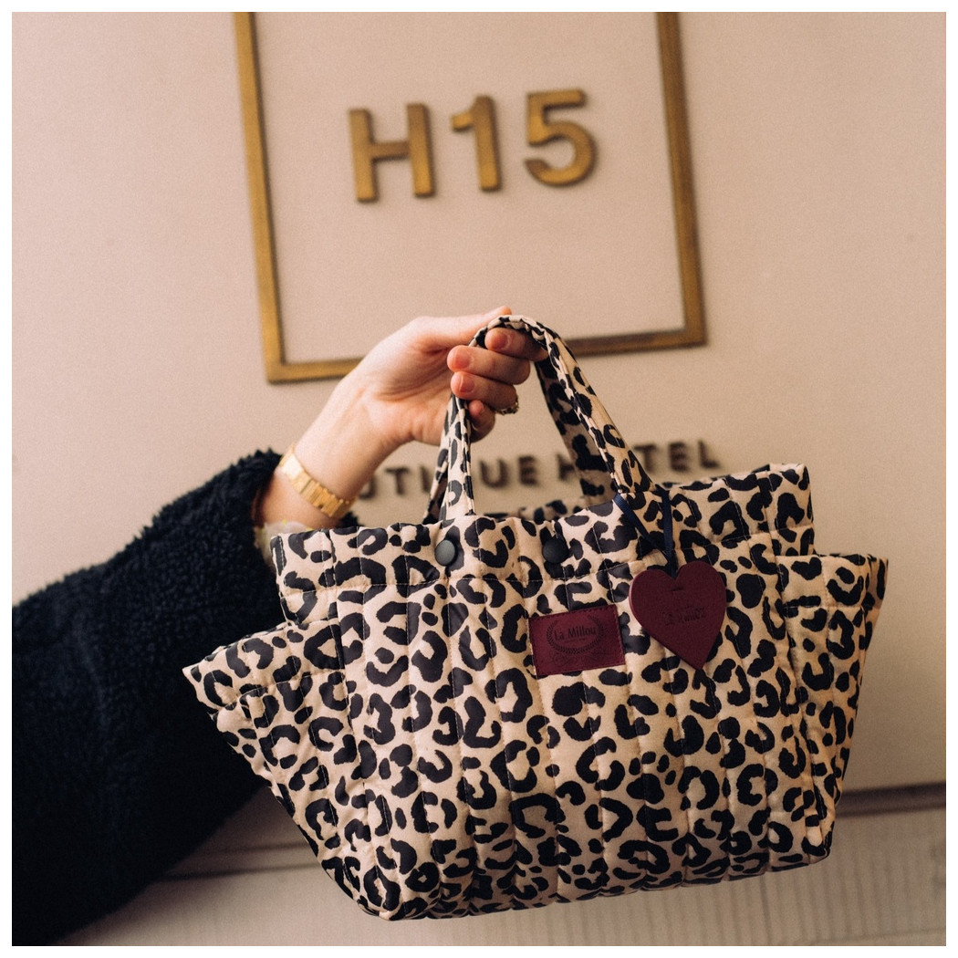 Pikowany Organizer do Wózka - Leopard Cream by Magdalena Lamparska - La Millou