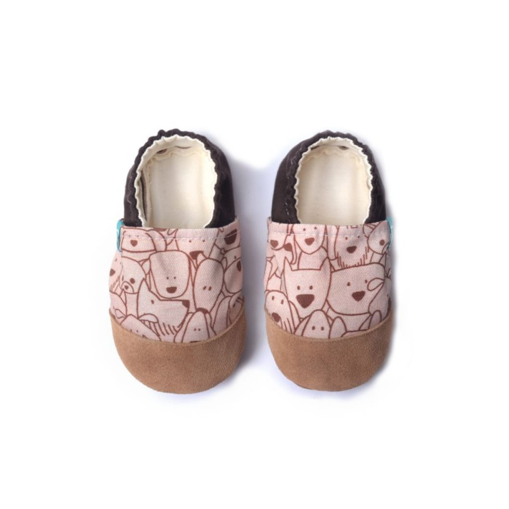 Brown Doggy - rozmiar 12-18 miesięcy 20/21 13,5 cm - Papcie Titot - SKÓRZANA PODESZWA