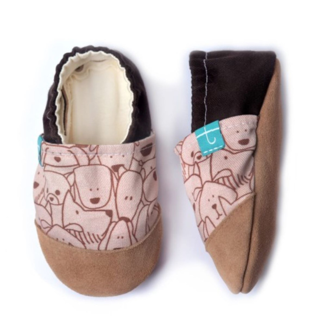 Brown Doggy - rozmiar 12-18 miesięcy 20/21 13,5 cm - Papcie Titot - SKÓRZANA PODESZWA