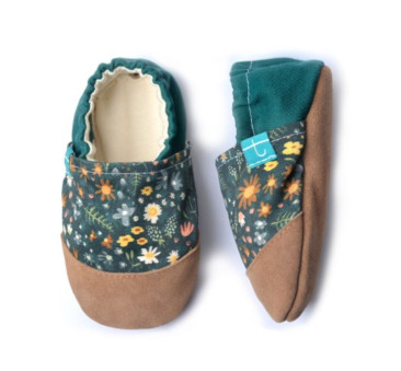 Fall Meadow - rozmiar 9-12 miesięcy 18/19 13 cm - Papcie Titot - SKÓRZANA PODESZWA