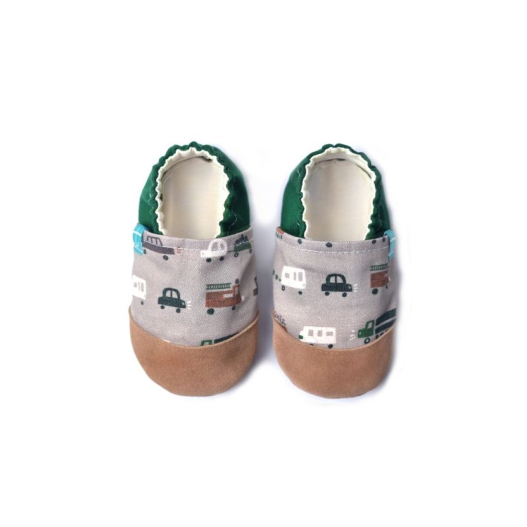 Brown Car - rozmiar 18-24 miesięcy 22/23 14 cm - Papcie Titot - SKÓRZANA PODESZWA