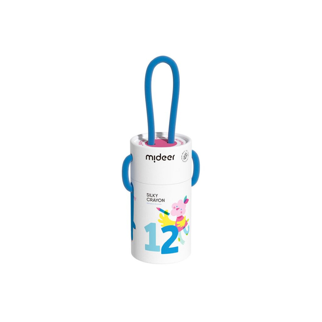 Wiaderko Szybkoschnących Miękkich Zmywalnych Kredek - 12 Kolorów - Mideer