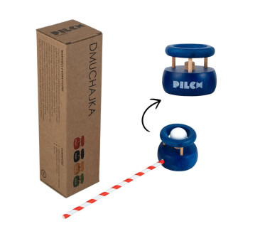 DMUCHAJKA NIEBIESKA - Drewniana Zabawka Pomoc Logopedyczna - PILCH
