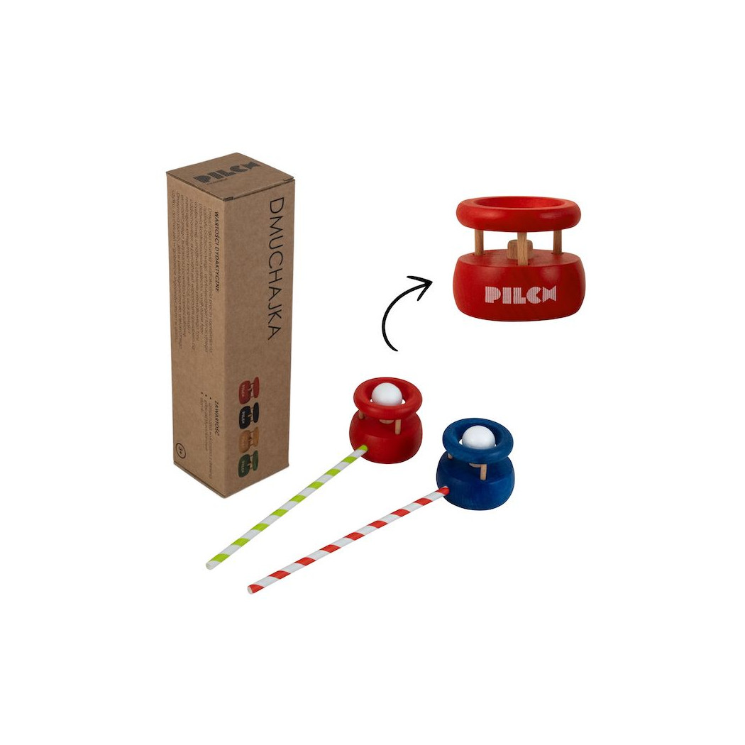 DMUCHAJKA DWUPAK NIEBIESKA + CZERWONA W TUBIE PILCH