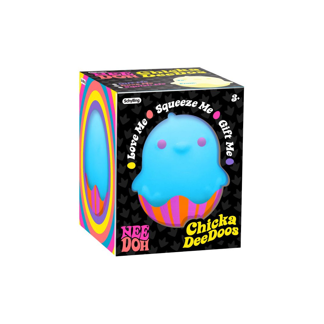 Niebieski Pisklak w Skorupce - Zabawka Sensoryczna - Gniotek Antystresowy - Chickadeedoos NeeDoh
