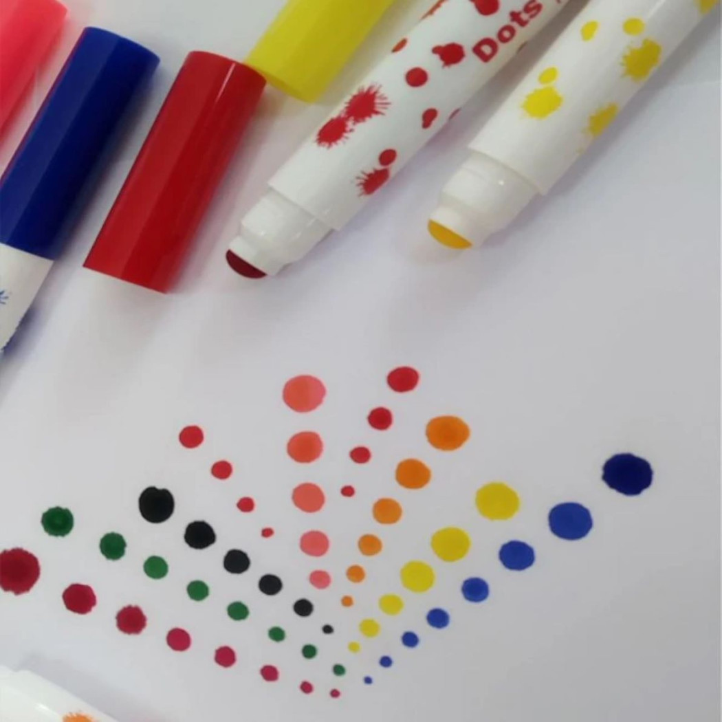 Kropkowe Flamastry 8 Kolorów - Apli Kids