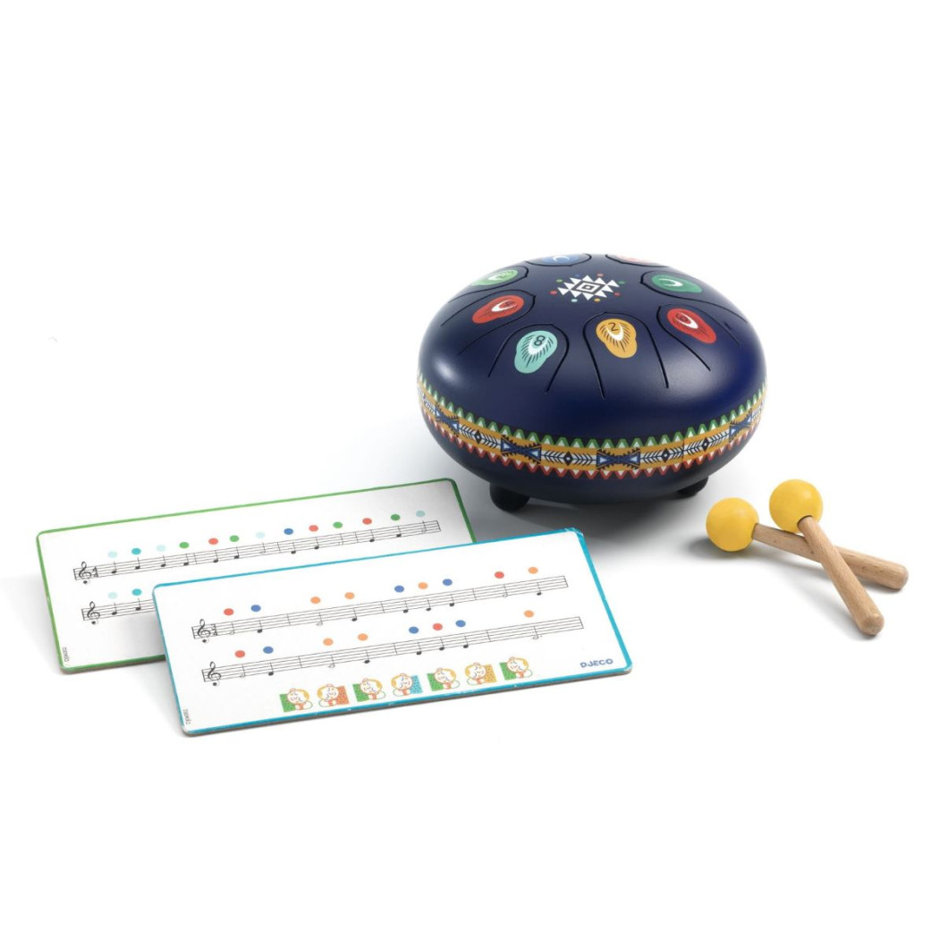 Bębenek Językowy - Stalowy 16 cm - Indiańskie Wzory Animambo Djeco