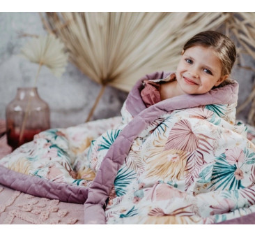 Ciepły Koc Velvet M - 80x100 cm - Boho Palms Light - La Millou