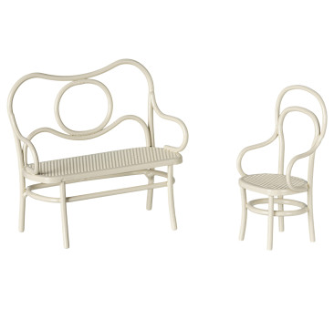 Zestaw Mebli Kawiarnianych dla Myszek - Złamana Biel - Akcesoria Dla Myszek - Maileg