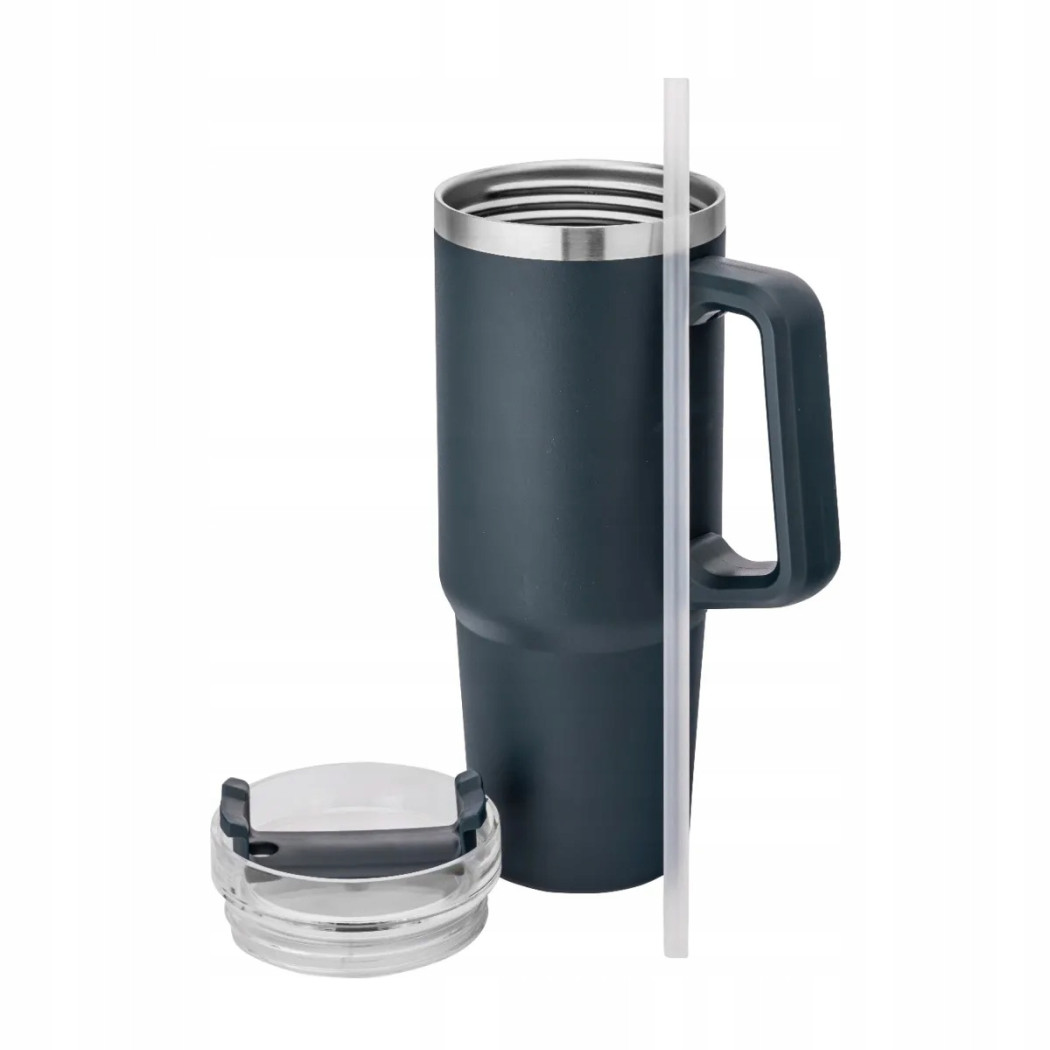 Granatowy Kubek Nierdzewny - Termiczny do Samochodu z Uchwytem - 880 ml - Altom Design