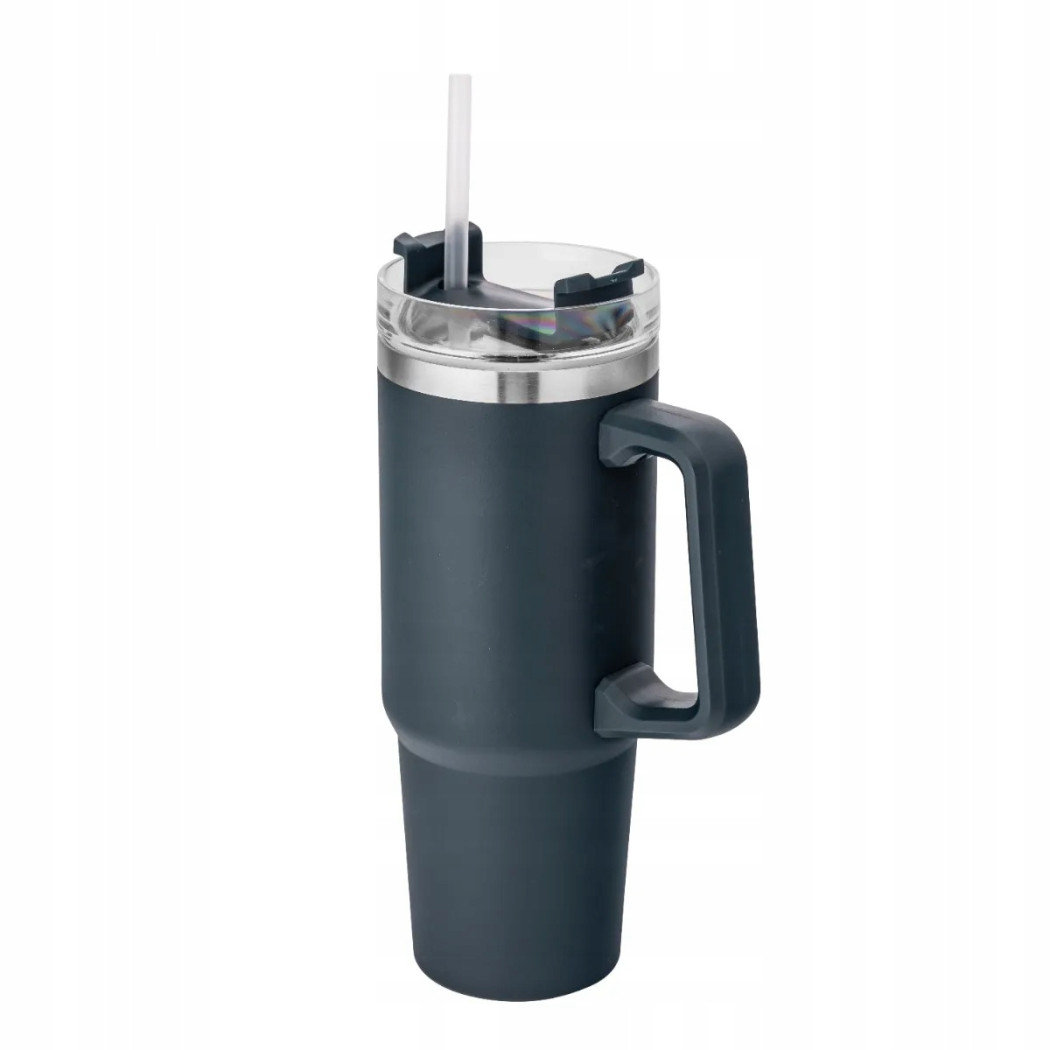 Granatowy Kubek Nierdzewny - Termiczny do Samochodu z Uchwytem - 880 ml - Altom Design