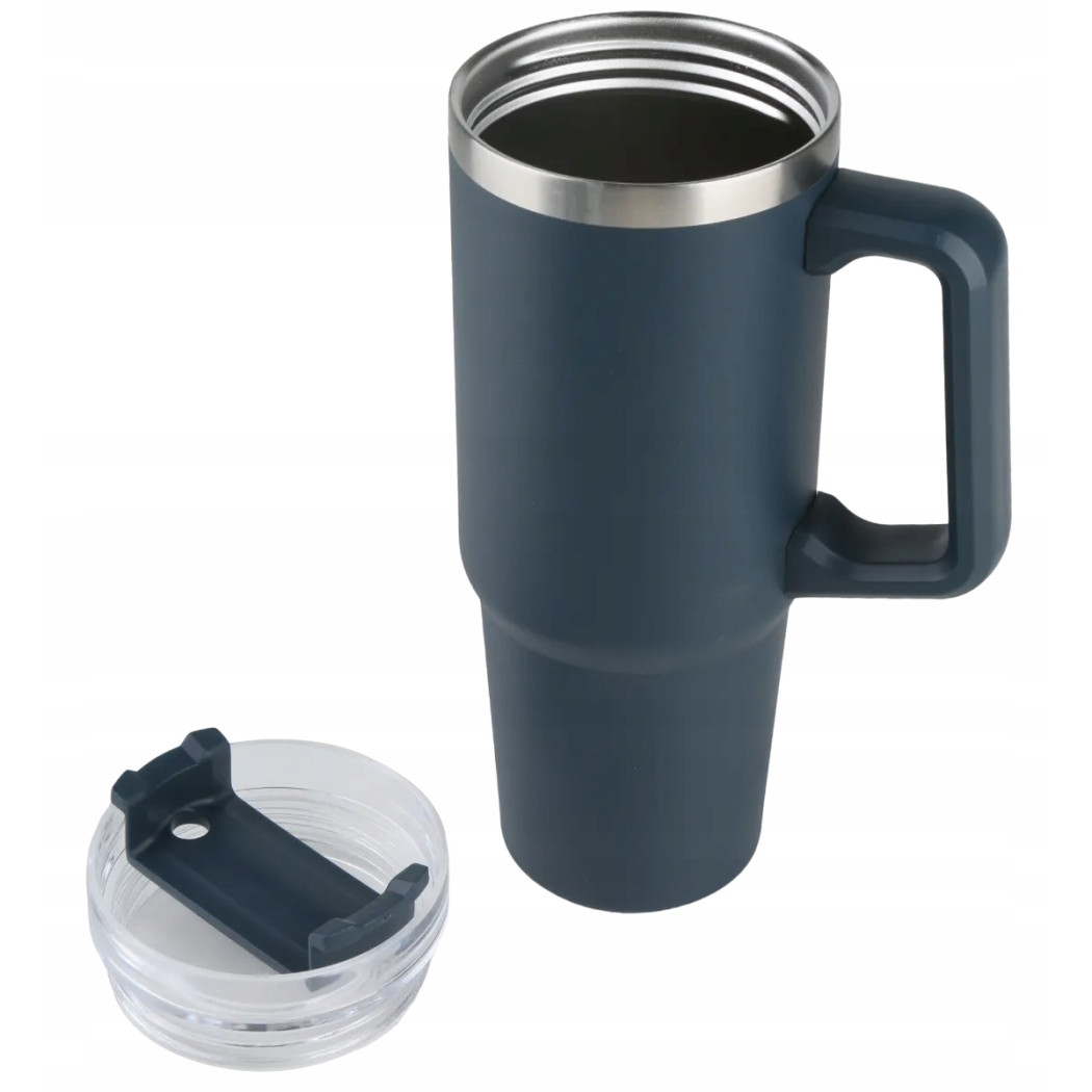 Granatowy Kubek Nierdzewny - Termiczny do Samochodu z Uchwytem - 880 ml - Altom Design