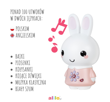 Króliczek Honey Bunny Pro - Pudrowy Róż - Zabawka Edukacyjna - Alilo