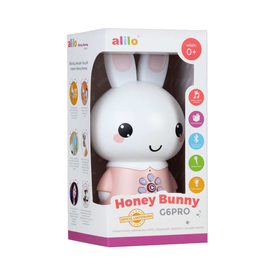Króliczek Honey Bunny Pro - Pudrowy Róż - Zabawka Edukacyjna - Alilo
