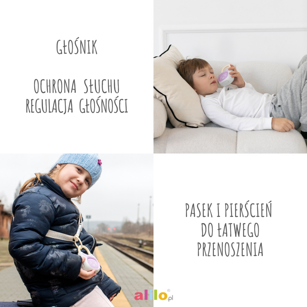 Króliczek Pocket Bunny - Waniliowo/Fioletowy - Zabawka Edukacyjna - Alilo