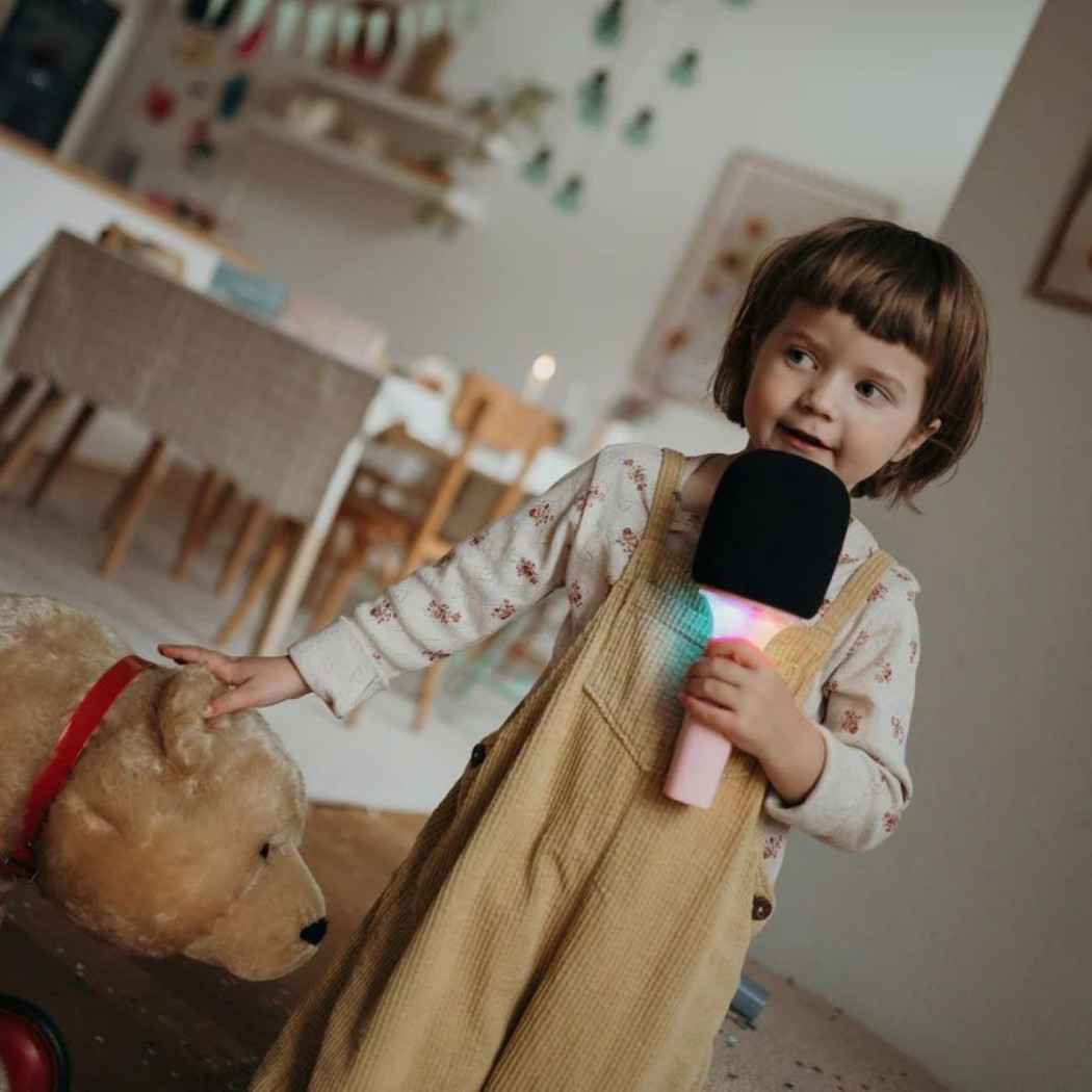 Świecący Mikrofon Karaoke - Różowy - KIDYWOLF