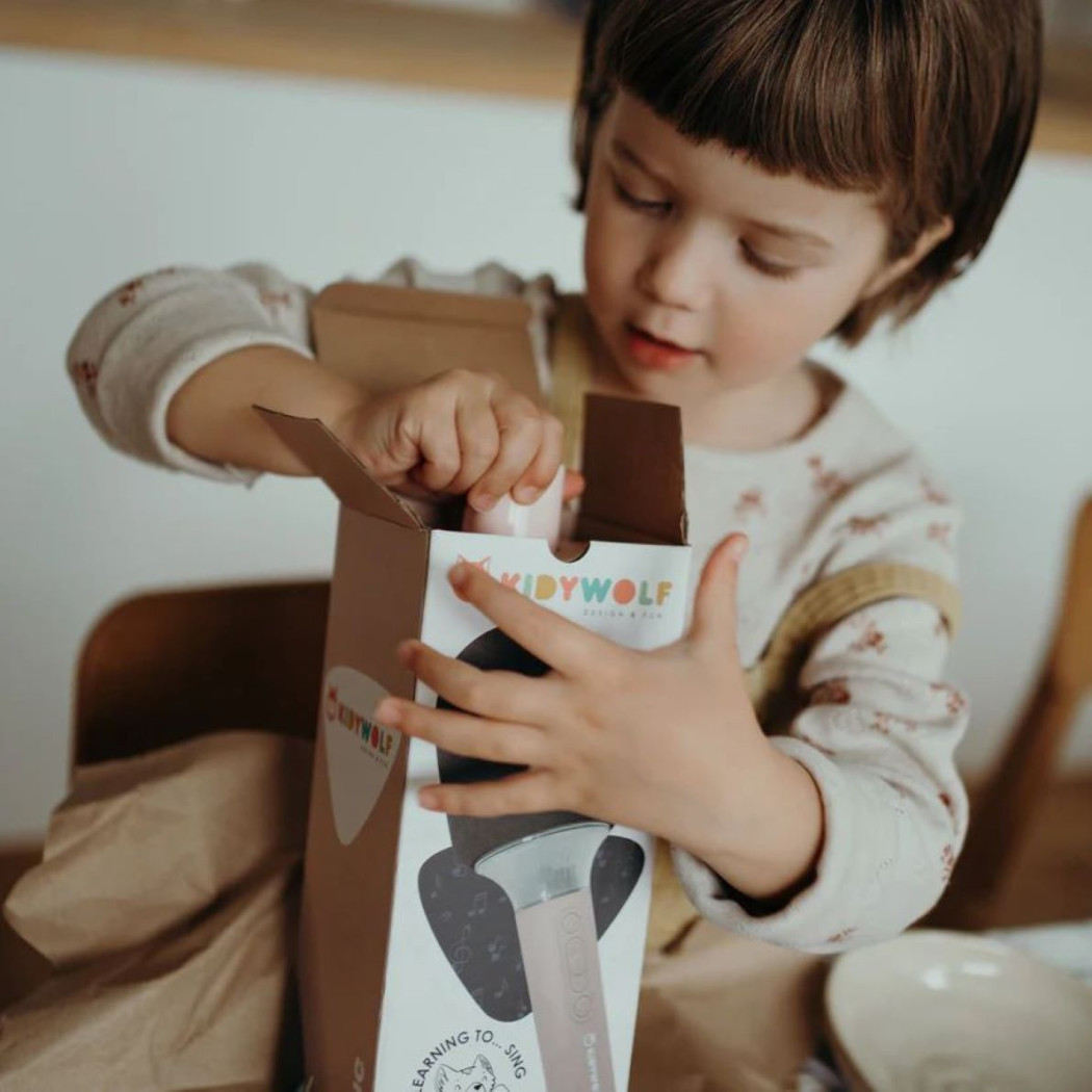 Świecący Mikrofon Karaoke - Niebieski - KIDYWOLF