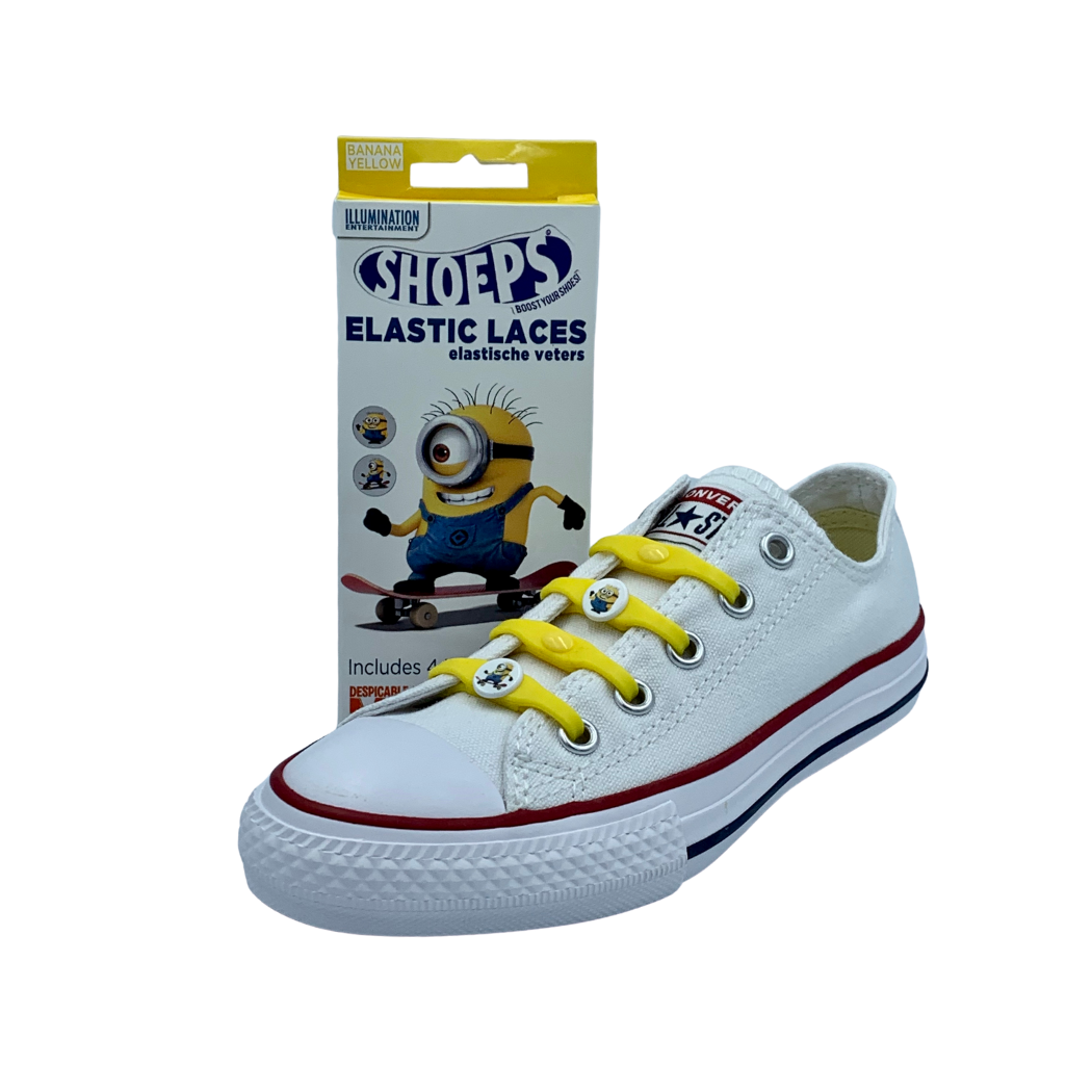 Żółte Silikonowe Sznurówki z Minionkami 14 szt. - Edycja Limitowana - SHOEPS