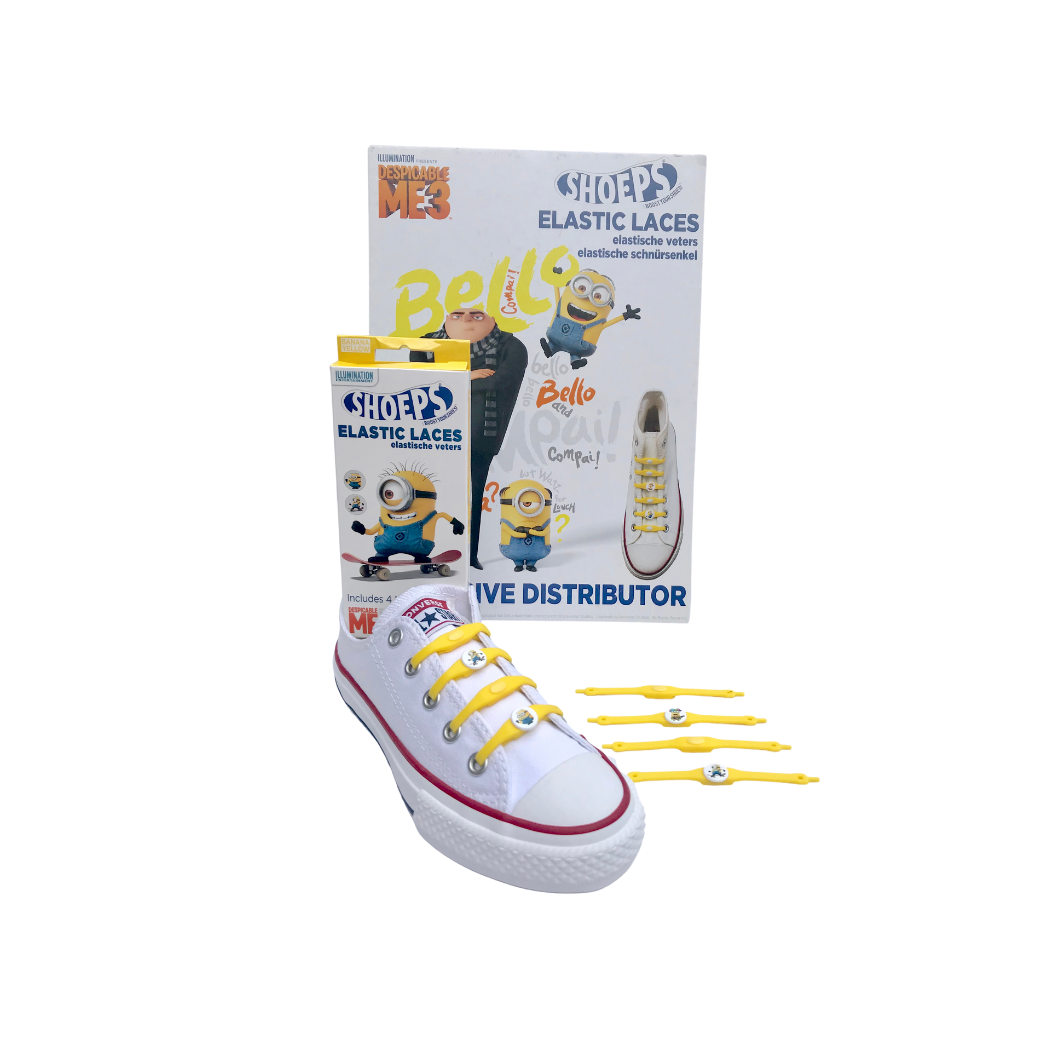 Żółte Silikonowe Sznurówki z Minionkami 14 szt. - Edycja Limitowana - SHOEPS