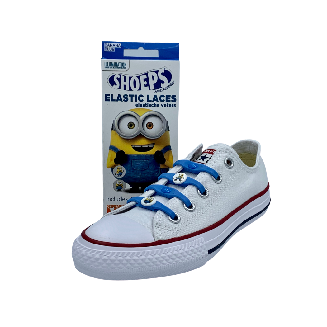 Niebieskie Silikonowe Sznurówki z Minionkami 14 szt. - Edycja Limitowana - SHOEPS