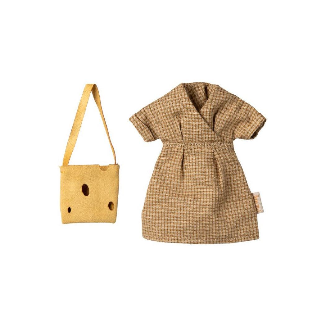 Pomarańczowa Sukienka z Torebką - Ubranko Dla Myszki Mamy - Mum Mouse - Maileg