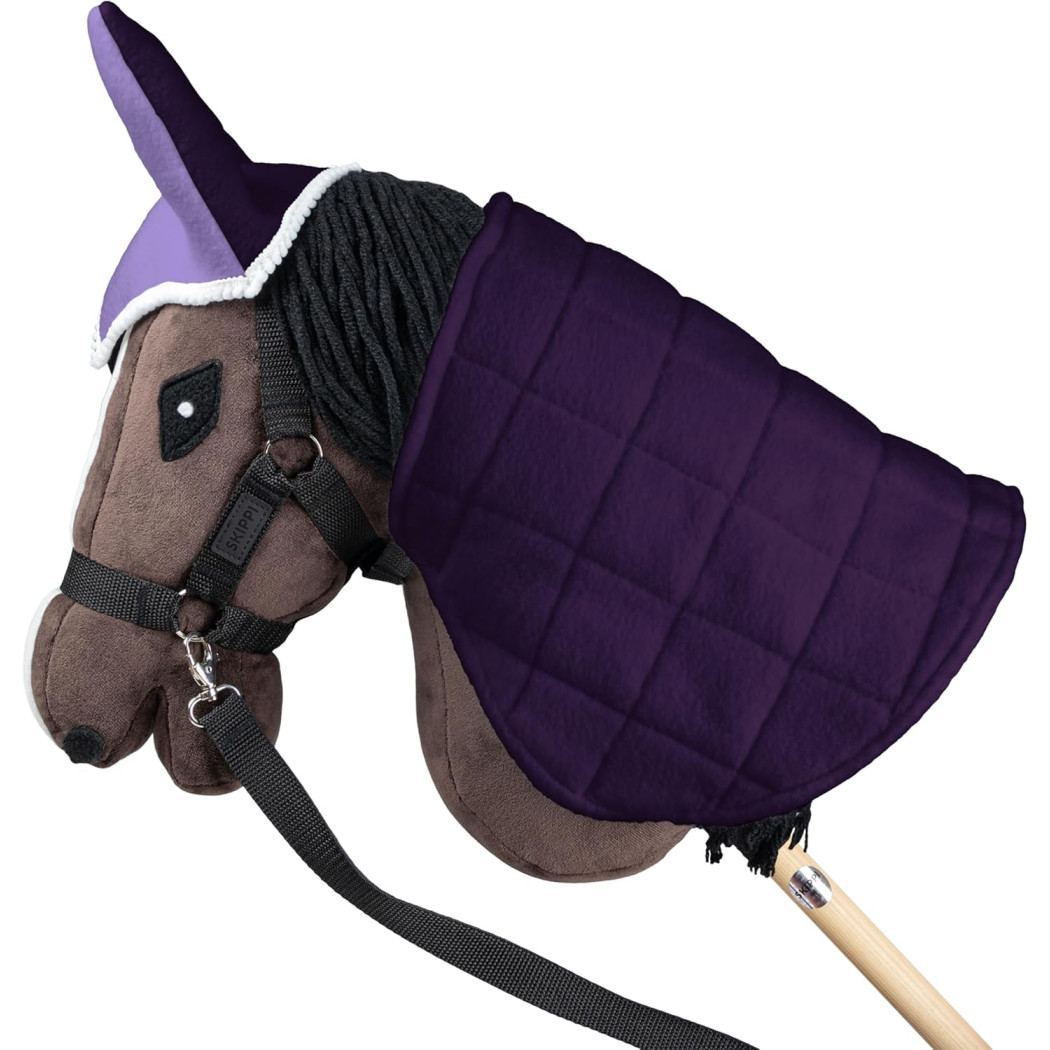 Wrzos i Śliwka - Derka Dwustronna i Nauszniki dla Hobby Horse / Konika na Kiju na Patyku - Skippi