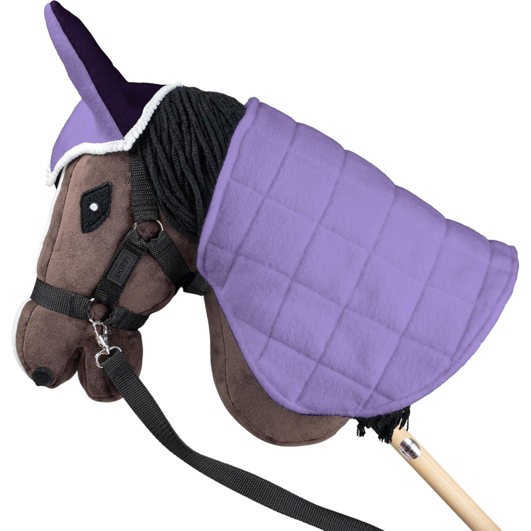 Wrzos i Śliwka - Derka Dwustronna i Nauszniki dla Hobby Horse / Konika na Kiju na Patyku - Skippi