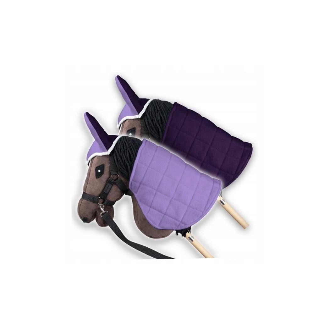 Wrzos i Śliwka - Derka Dwustronna i Nauszniki dla Hobby Horse / Konika na Kiju na Patyku - Skippi
