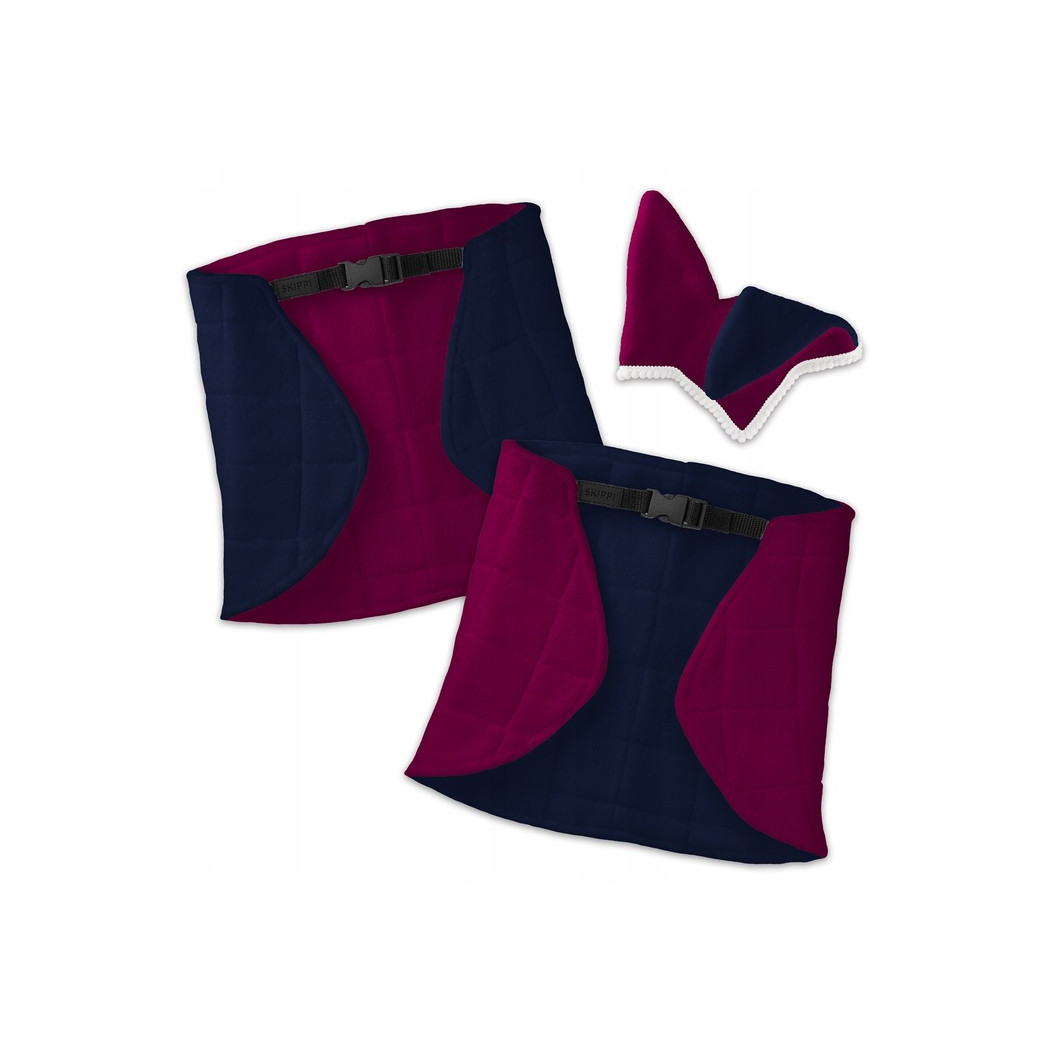 Fuksja i Granat - Derka Dwustronna i Nauszniki dla Hobby Horse / Konika na Kiju na Patyku - Skippi