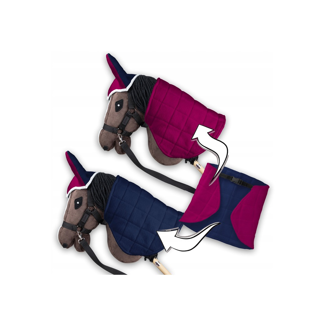 Fuksja i Granat - Derka Dwustronna i Nauszniki dla Hobby Horse / Konika na Kiju na Patyku - Skippi