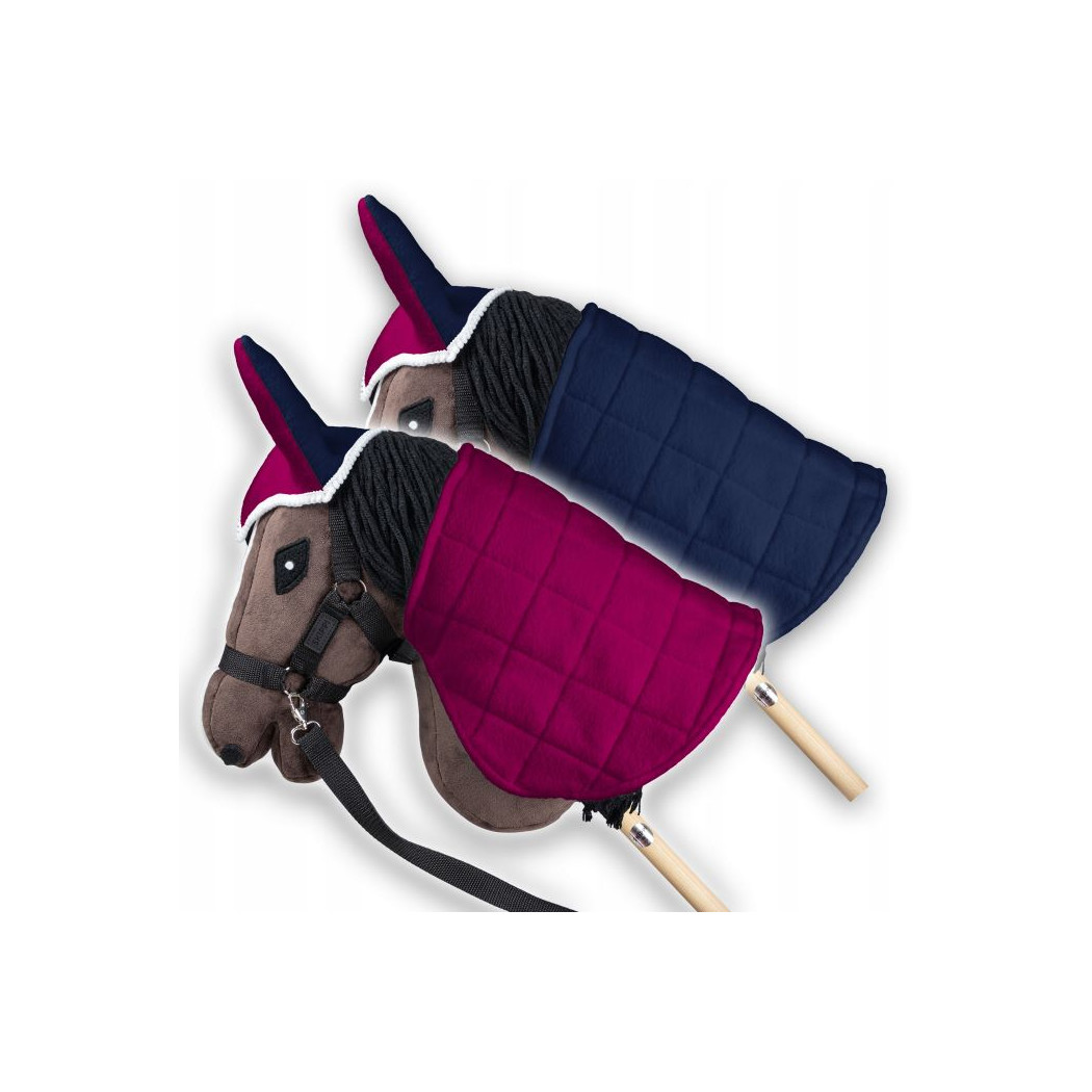Fuksja i Granat - Derka Dwustronna i Nauszniki dla Hobby Horse / Konika na Kiju na Patyku - Skippi