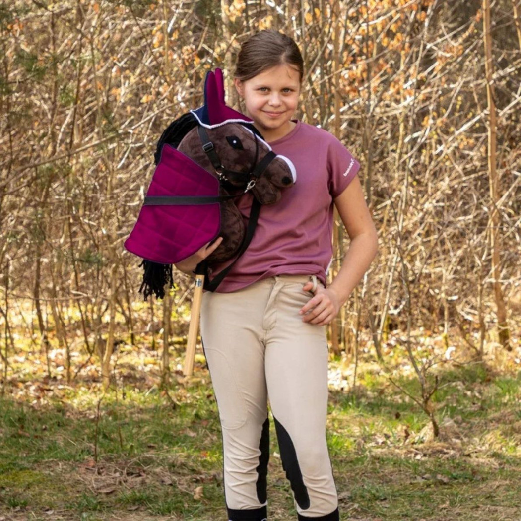 Fuksja i Granat - Derka Dwustronna i Nauszniki dla Hobby Horse / Konika na Kiju na Patyku - Skippi