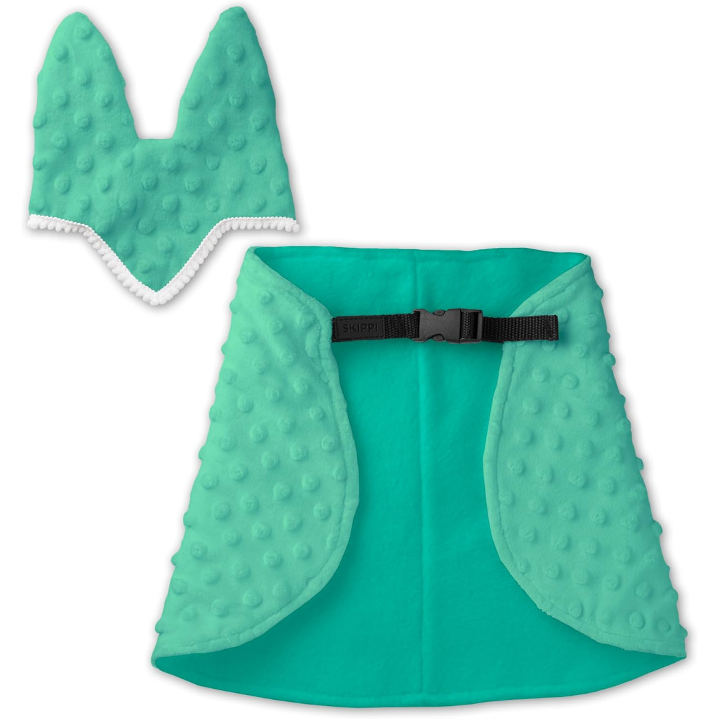 Miętowa - Derka i Nauszniki dla Hobby Horse / Konika na Kiju na Patyku - Skippi